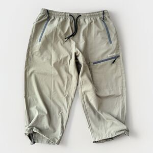 Mocoly Athletic Capris Size L Cargo Beige Utility Outdoor Hiking Crop Pants